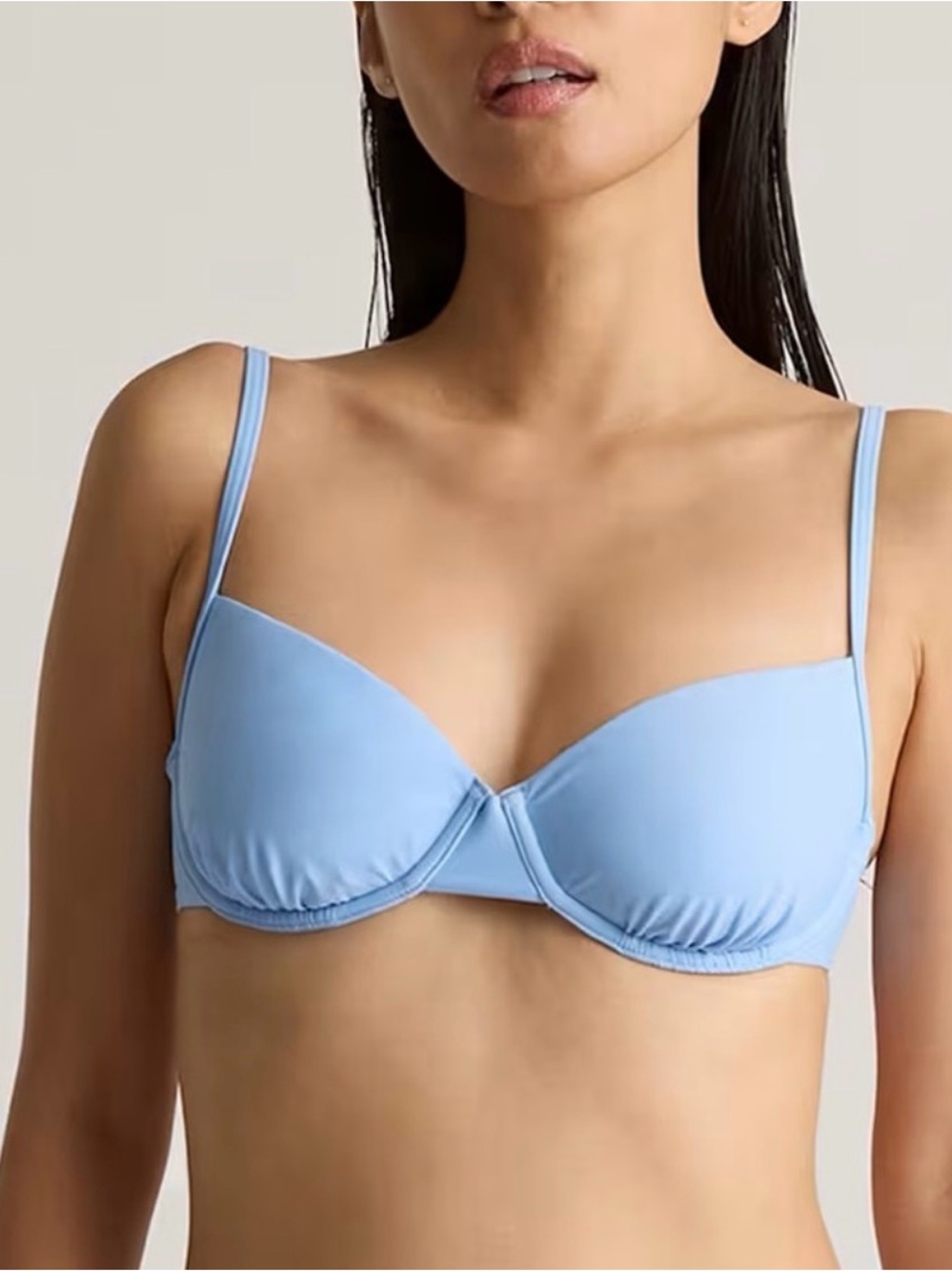 Quince Italian Sky Powder Clear Blue Sky Demi Underwire Bikini Top S
